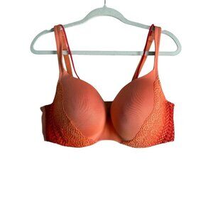 Cacique Women’s Ombré Linear Lace‎ Smooth Balconette Bra Orange Lace Size 42DD